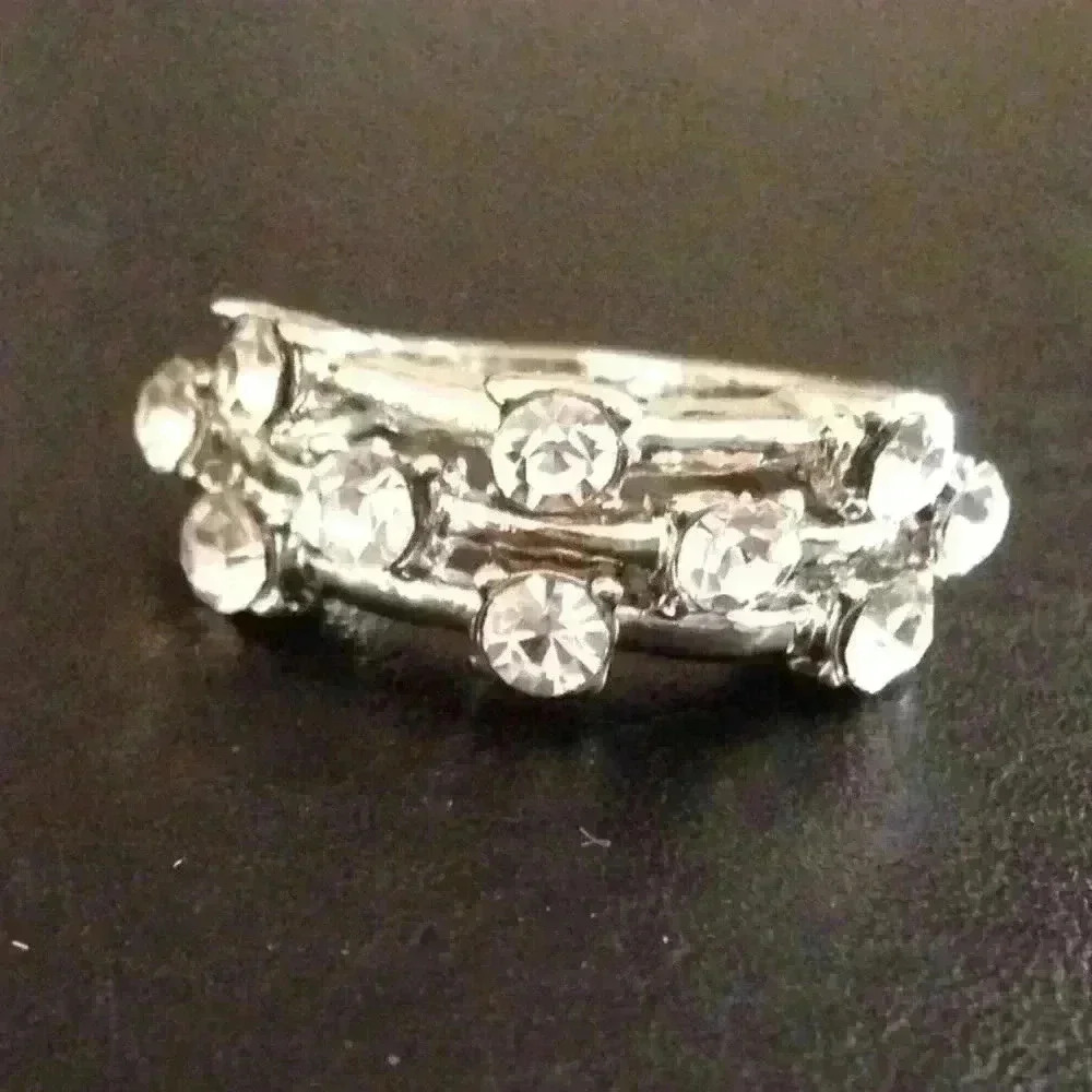 Silver Tone Rhinestone Ring - Picture 2 of 2